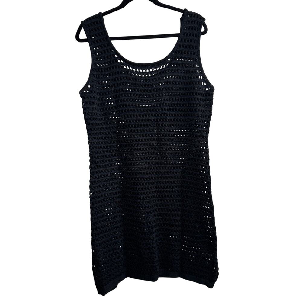 NWT Black Fishnet Dress Coverup Bathing suit Travel Club Bodycon Sexy Summer L
